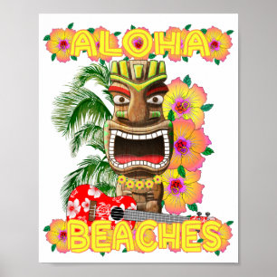Tropical Funny Aloha Strände Hawaiian Tiki Poster
