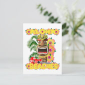 Tropical Funny Aloha Strände Hawaiian Tiki Postkarte (Stehend Vorderseite)