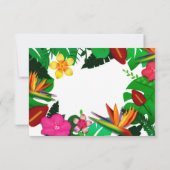 Tropical Garden Blätter & Blume Hochzeit RSVP Card (Rückseite)