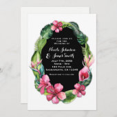 Tropical Garden Blume & Blätter Einladungen (Vorne/Hinten)