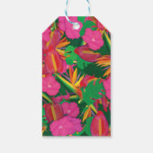 Tropical Garden Blume & Blätter Party Geschenkanhänger (Rückseite)