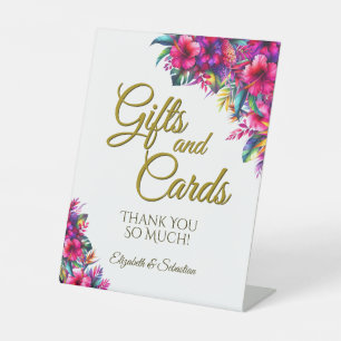 Tropical Garden Blumengeschenke & Cards Hochzeit Sockelschild
