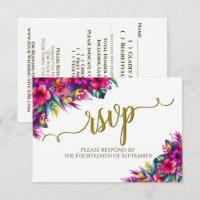 Tropical Garden Floral Elegante Calligrafy Wedding