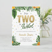 Tropical Geboren Two Be Wild Birthday Einladung (Stehend Vorderseite)