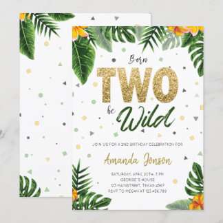 Tropical Geboren Two Be Wild Birthday Einladung