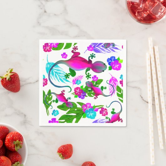 Tropical Geckos Napkins Serviette (Beispiel)
