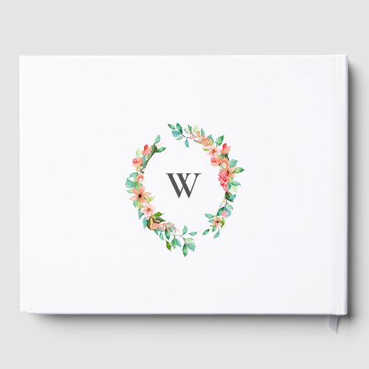 Tropical Geometric Floral Wedding Guest Book Gästebuch (Rückseite)