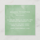 Tropical Geometric Greenerage Foliage Quadratische Visitenkarte (Rückseite)