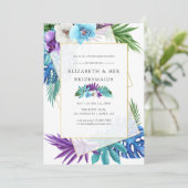 Tropical Geometric Wedding Bridesmaids Luncheon Einladung (Stehend Vorderseite)