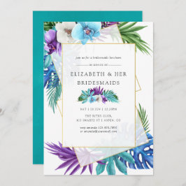 Tropical Geometric Wedding Bridesmaids Luncheon Einladung
