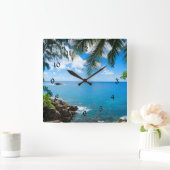 Tropical Getaway Quadratische Wanduhr (Zuhause)