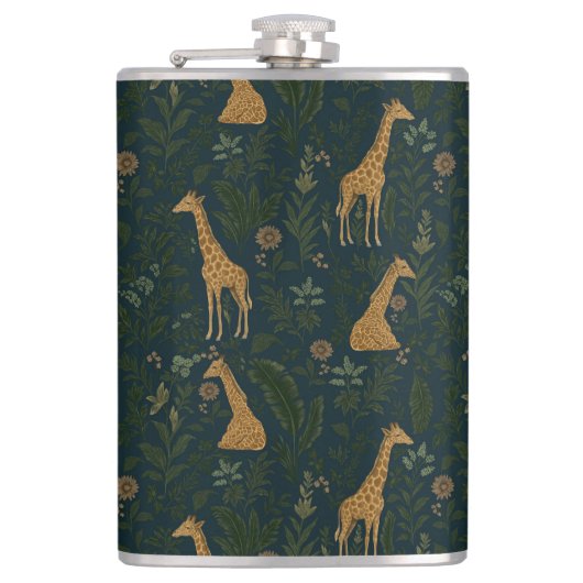 Tropical Giraffe Hangout Flachmann (Vorderseite)