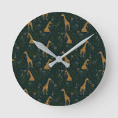 Tropical Giraffe Hangout Runde Wanduhr (Vorderseite)