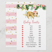 Tropical Girl Sloth Baby Shower Baby Tracks (Vorne/Hinten)