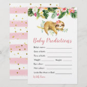 Tropical Girl Sloth Baby Shower Baby Vorhersagen (Vorne/Hinten)