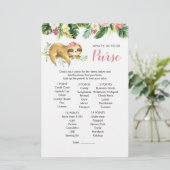 Tropical Girl Sloth Baby Shower Purgame (Stehend Vorderseite)