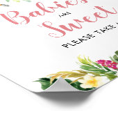 Tropical Girl Sloth Babydusche Babys sind süß Poster (Ecke)