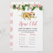 Tropical Girl Sloth Babydusche wie alt Eltern (Vorne/Hinten)