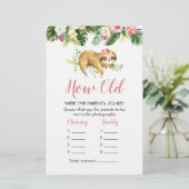 Tropical Girl Sloth Babydusche wie alt Eltern (Stehend Vorderseite)