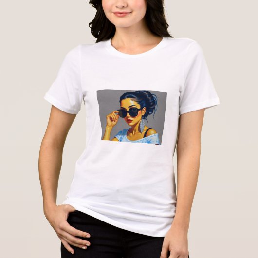 Tropical Girl T-Shirt Tri-Blend Shirt (Vorderseite)