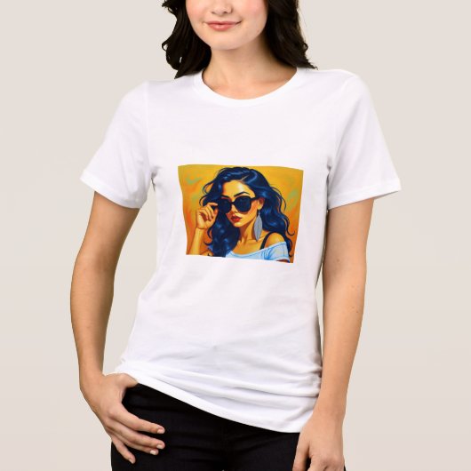 Tropical Girl T-Shirt Tri-Blend Shirt (Vorderseite)