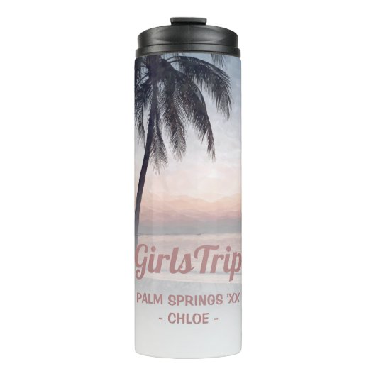 Tropical Girls Weekend Trip Personalisiert Tumbler Thermosbecher (Vorderseite)
