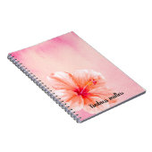 Tropical Girly Pink Peach Hibiskus Blume Notizblock (Rechte Seite)