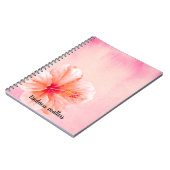 Tropical Girly Pink Peach Hibiskus Blume Notizblock (Linke Seite)