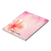 Tropical Girly Pink Peach Hibiskus Blume Notizblock (Rotiert)