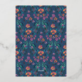 Tropical Glam Dark Türkise Magenta Folieneinladung (Rückseite)