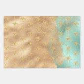 Tropical Glam Gold Aqua Glitz Ananas  Geschenkpapier Set (Vorderseite 3)