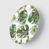 Tropical Glam Gold Glitter Palm Leaves Glamour Runde Wanduhr (Winkel)