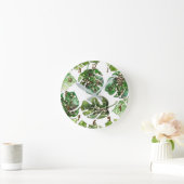 Tropical Glam Gold Glitter Palm Leaves Glamour Runde Wanduhr (Zuhause)