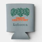 Tropical Glitter Monstera Bachelorette Favor Dosenkühler (Rückseite)