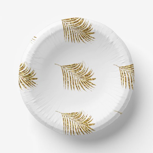 Tropical Glittery Gold Palms Kinderdusche Hochzeit Pappteller (Vorderseite)
