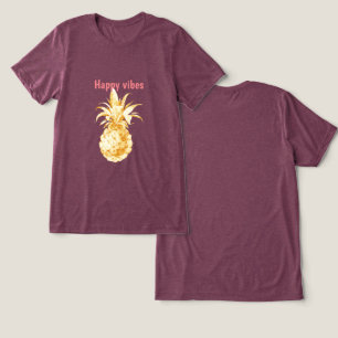 Tropical Gold Ananas Happy Vibes Tri-Blend Shirt