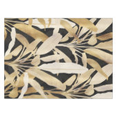 Tropical Gold Banana Leaves Black Pattern Tischdecke (Vorderseite (Horizontal))