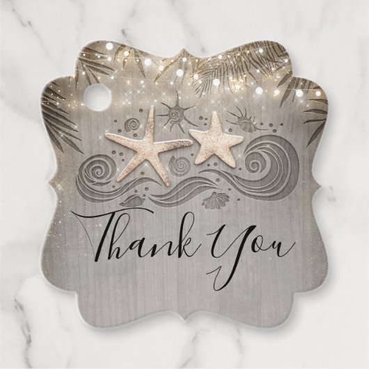 Tropical Gold Beach Starfish Vielen Dank Geschenkanhänger (Vorderseite)