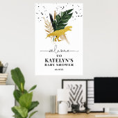 Tropical Gold Dinosaurier Begrüßungszeichen Poster (Heimbüro)