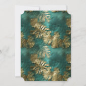 Tropical Gold Emerald Green Blätter Einladung (Rückseite)