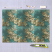Tropical Gold Emerald Green Blätter Seidenpapier (Handwerk)