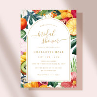 Tropical Gold farbenfrohe Brautdusche Einladung