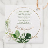 Tropical Gold Foil Palm Blätter Weihnachten Vielen Geschenkanhänger (Rückseite)