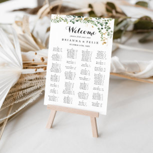 Tropical Gold Foliage Alphabetification Seekarte Poster
