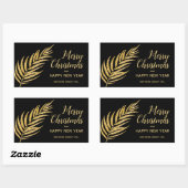 Tropical Gold Glitter Palm Christmas Thank You Rechteckiger Aufkleber (Blatt)