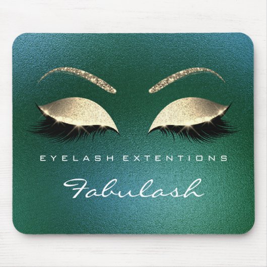 Tropical Gold Glitzer Branding Beauty Lashes Cali Mousepad (Vorne)