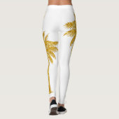 Tropical Gold Glitzer Palm Tree Beach Lover Leggings (Rückseite)