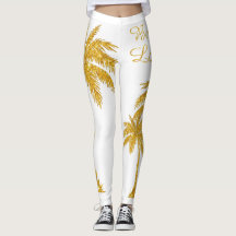 Tropical Gold Glitzer Palm Tree Beach Lover