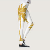 Tropical Gold Glitzer Palm Tree Beach Lover Leggings (Rechts)