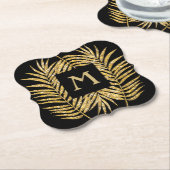 Tropical Gold Glitzer Palm Tree Fronds Wohngestalt Untersetzer (angewinkelt)